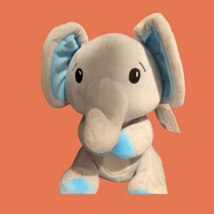Gray and Blue Elephant Plush Toy